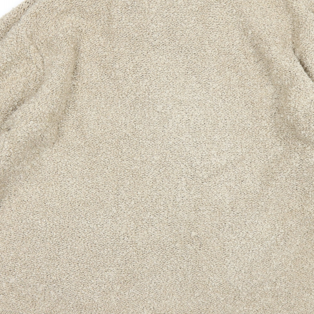 elizabeth Womens Beige Full Zip Jumper Size M