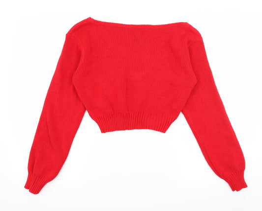 I SAW IT FIRST Womens Red Knit Pullover Jumper Size S