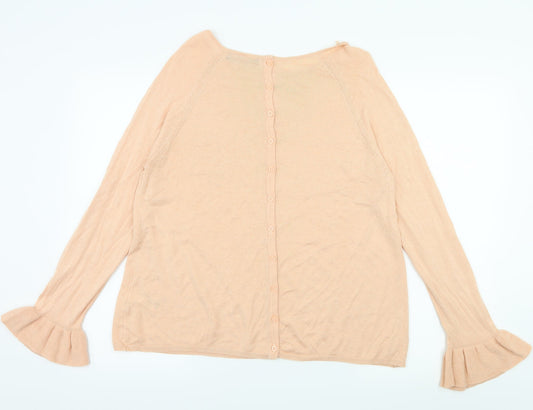 Marks and Spencer Womens Orange Knit Pullover Jumper Size 14