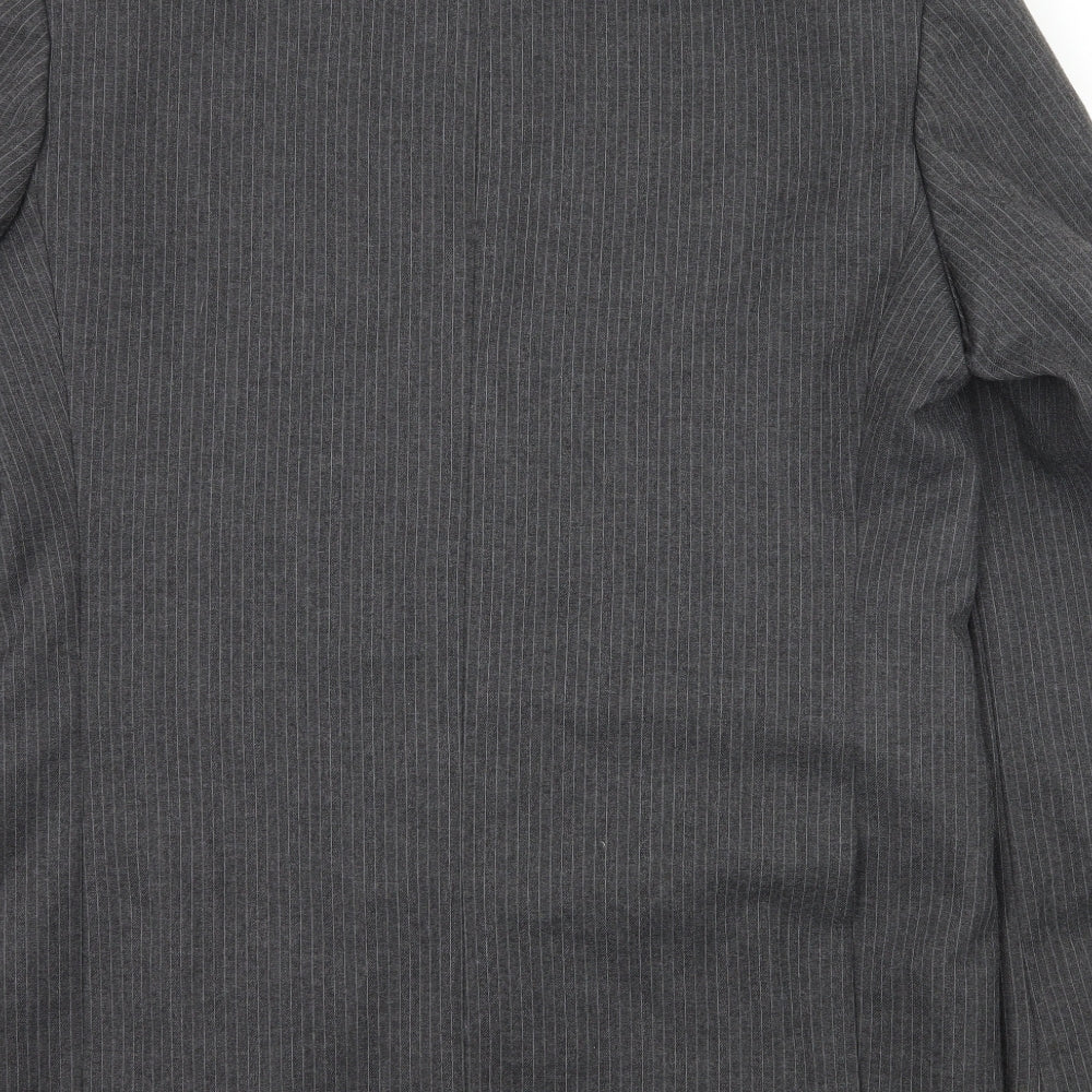 Brand and care label for Hodges men’s grey striped jacket suit jacket, size L