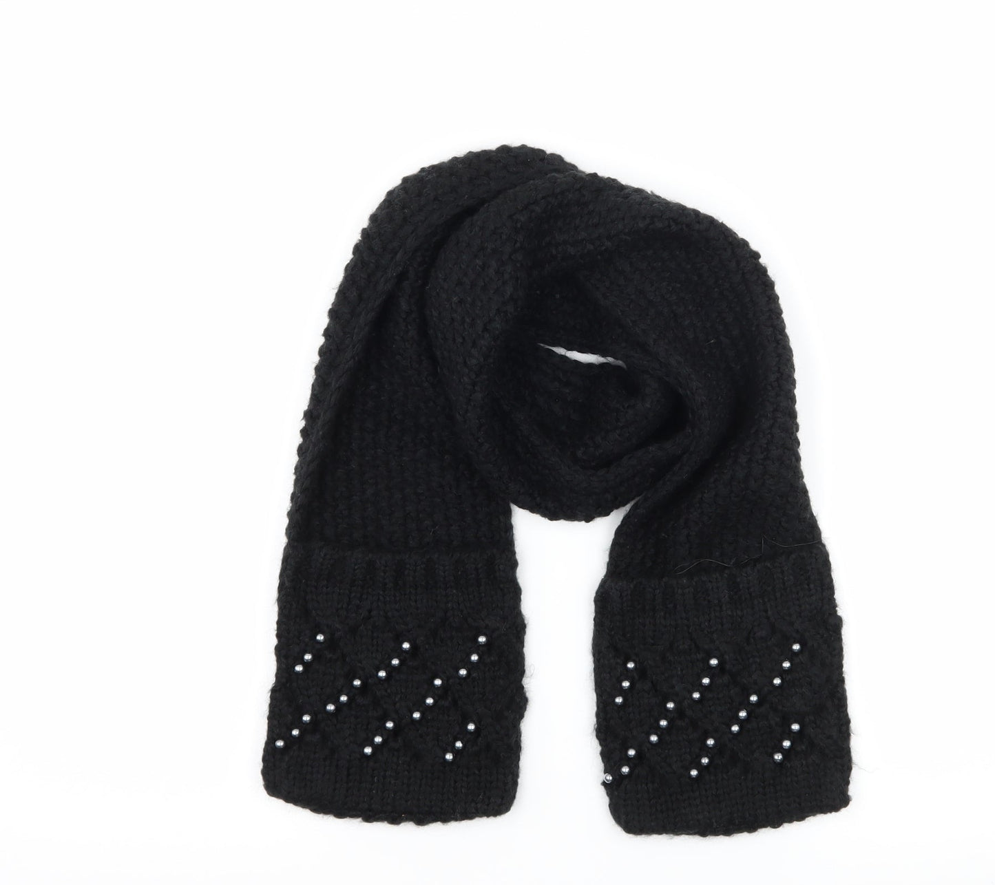 Preworn Womens Black Knit Scarf