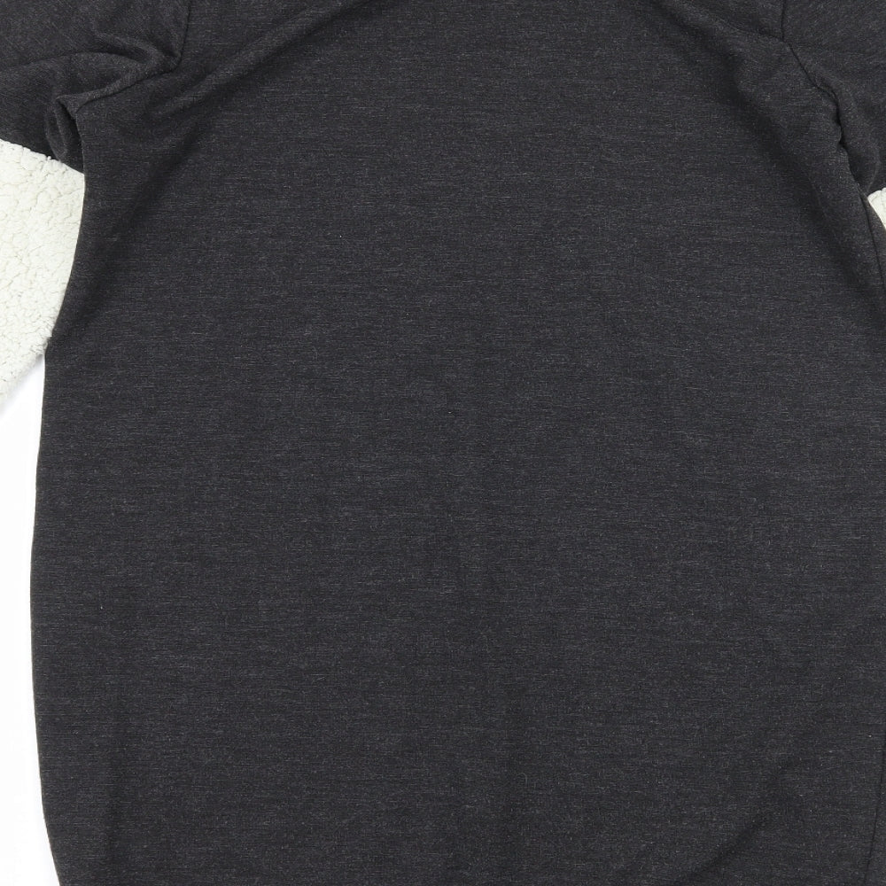 Brand and care label for Select women’s grey colourblock jersey pullover sweatshirt, size UK 10