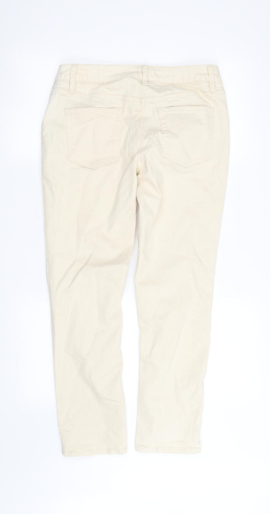 10 Womens Beige Straight Jeans Size 10 L28 in