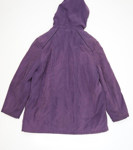 anna rose Womens Purple Overcoat Coat Size 2XL