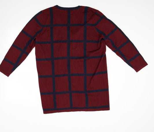 Micha Womens Red Check A-Line Size XL