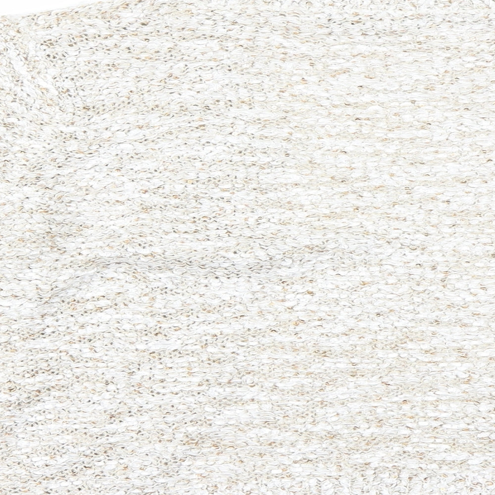 Brand and care label for David Emmanuel women’s ivory cardigan jumper, size M