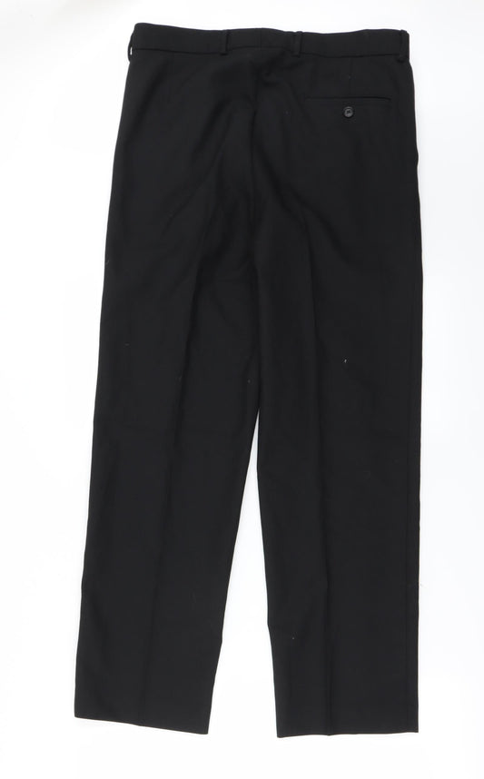Preworn Mens Black Trousers Size 32 in L24 in