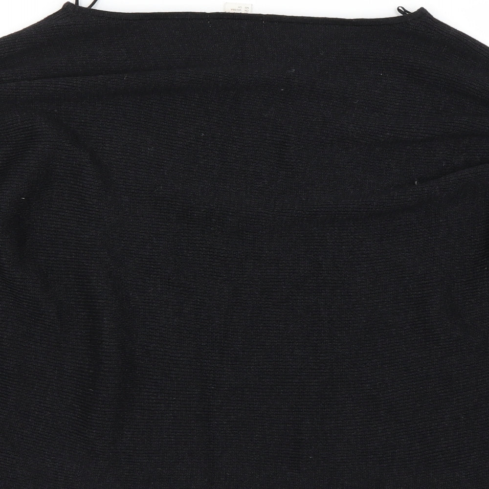 Brand and care label for H&M women’s black jumper, size S