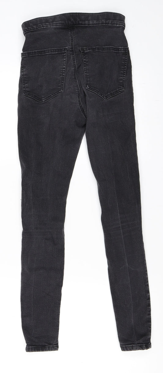 Topshop Womens Black Denim Skinny Jeans Size 28 in L30 in