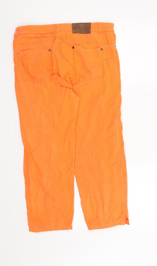 Preworn Womens Orange Straight Jeans Size 8 L23 in