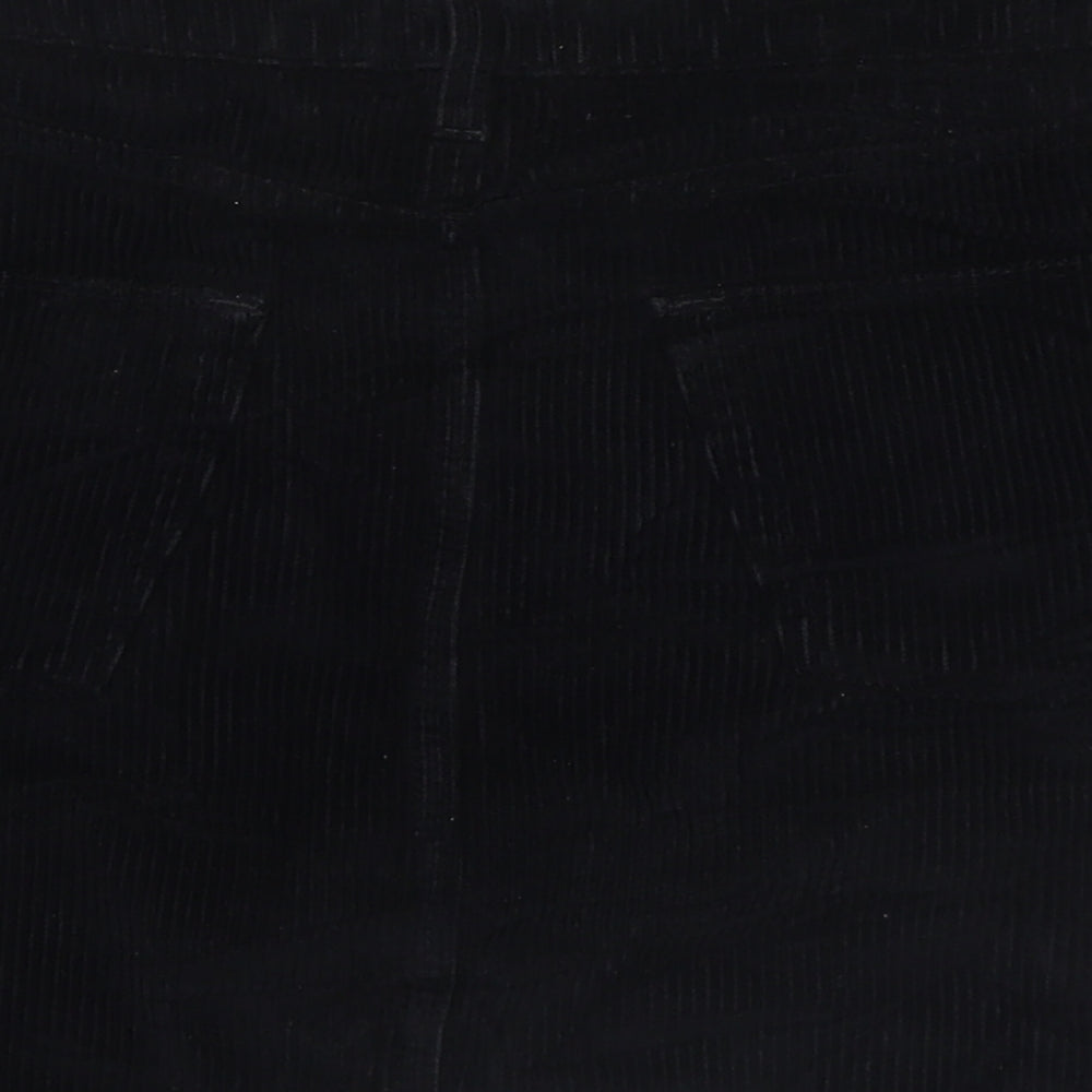 Brand and care label for BDG women’s blue velvet straight & pencil skirt, size L