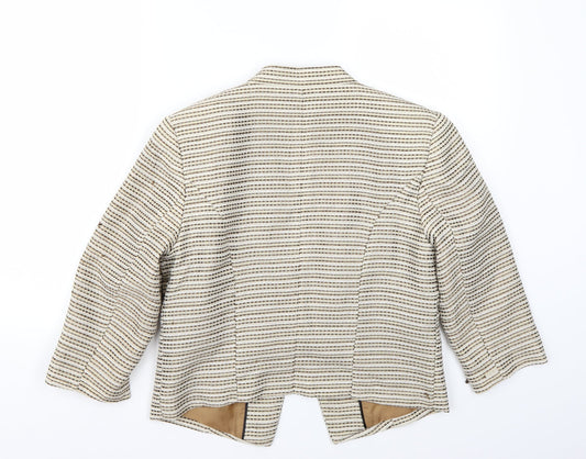 H&M Womens Beige Jacket Blazer Size 12