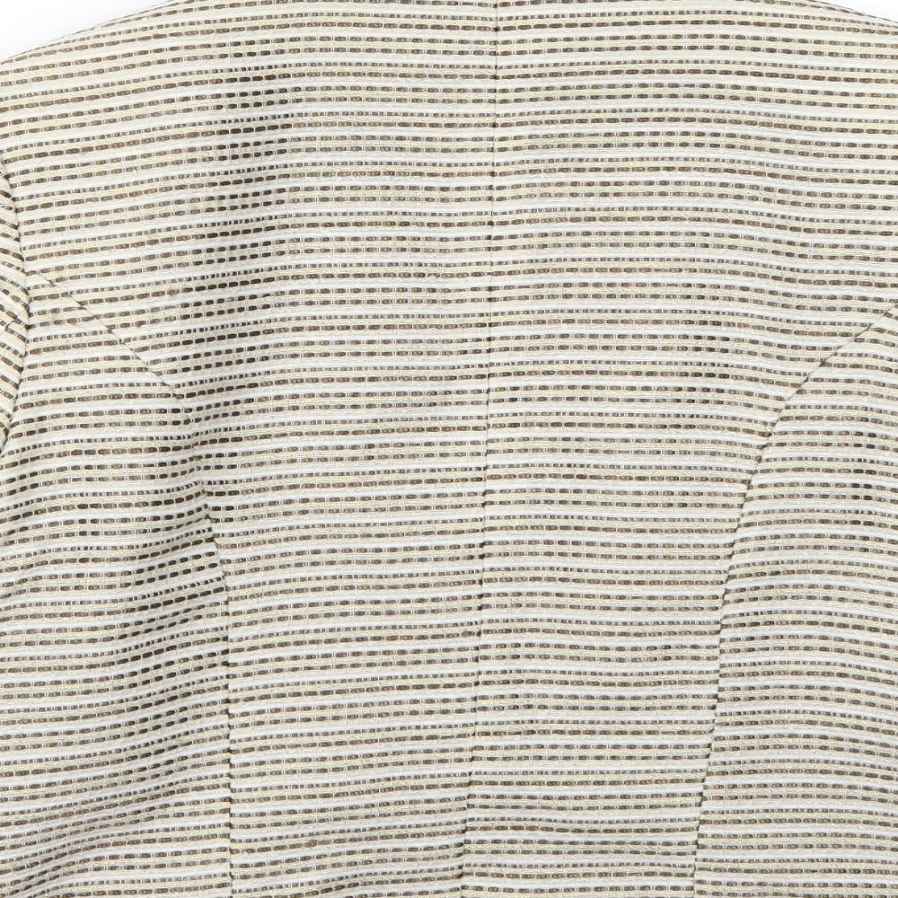 Brand and care label for H&M women’s beige jacket blazer, size UK 12