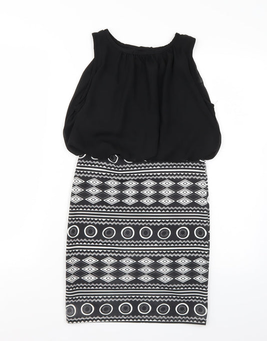 Preworn Womens Black Rayon A-Line Size S