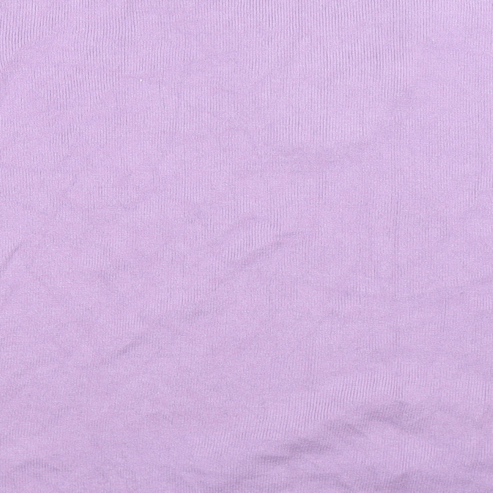 Brand and care label for Classics women’s purple floral knit jumper, size UK 20