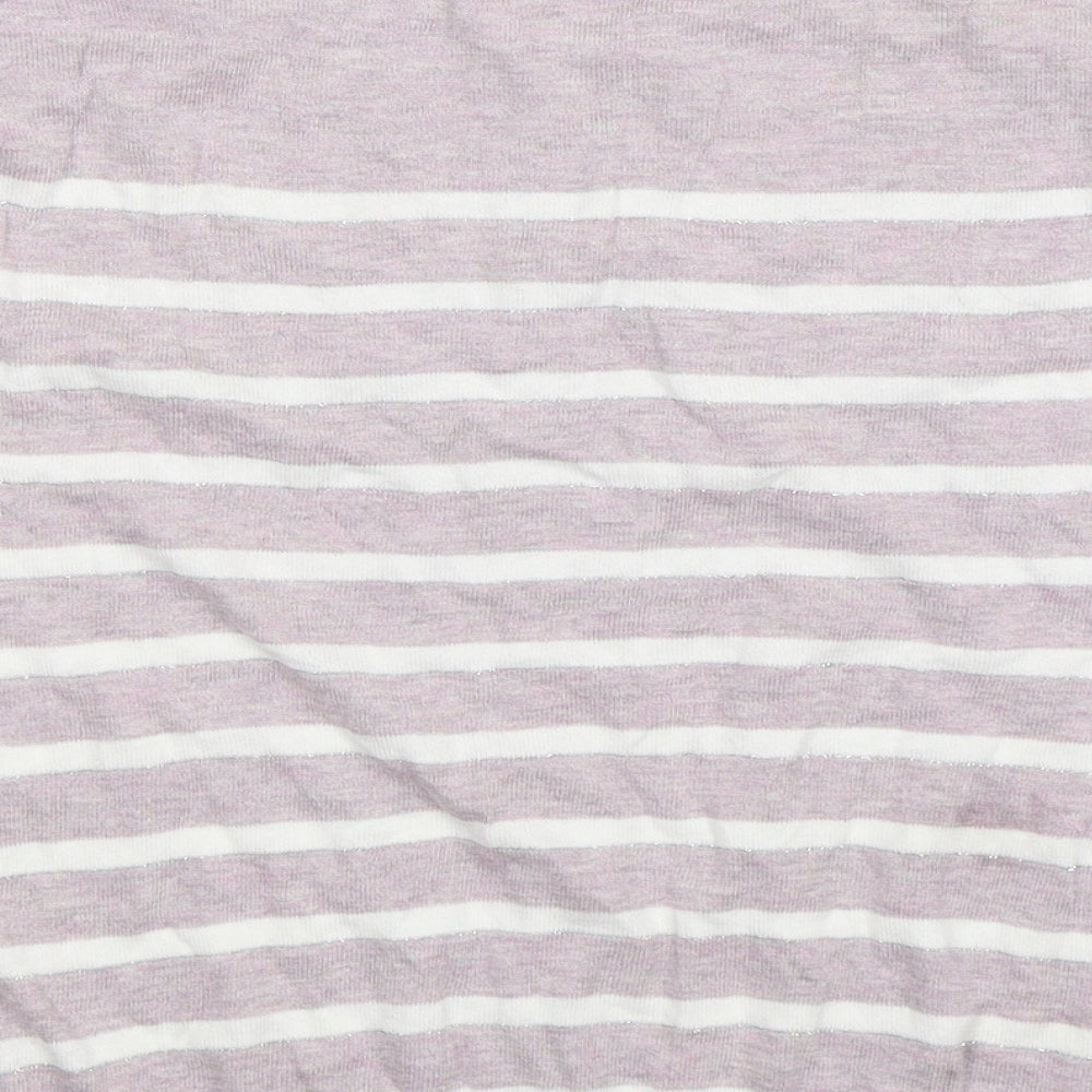 Brand and care label for Next women’s multicoloured striped knit jumper, size UK 6, - oversized