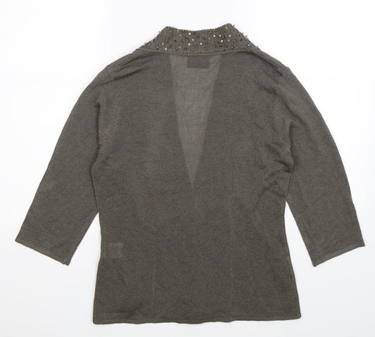 ALEX Womens Grey Knit Cardigan Jumper Size 12