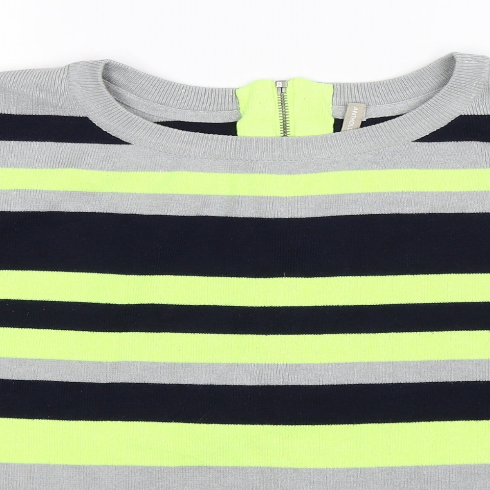 Anthology Womens Multicoloured Striped Knit Pullover Jumper Size 14