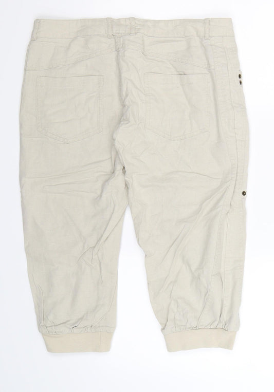 VERO MODA Womens Beige Cropped Trousers Size 32 in L20 in