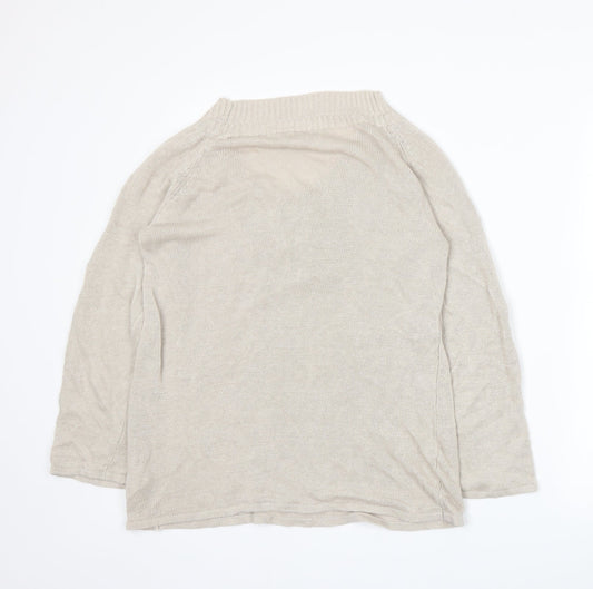 Lakeland Womens Beige Knit Pullover Jumper Size 14