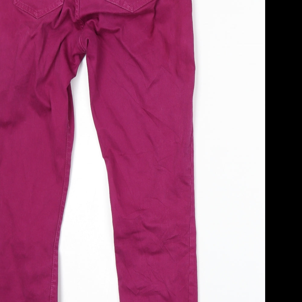 Brand and care label for Gap women’s purple jegging jeans, size UK 12, 25-inch leg