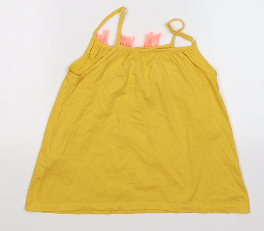 Matalan Girls Yellow Striped Basic Tank Size 9 Years - boho tassel