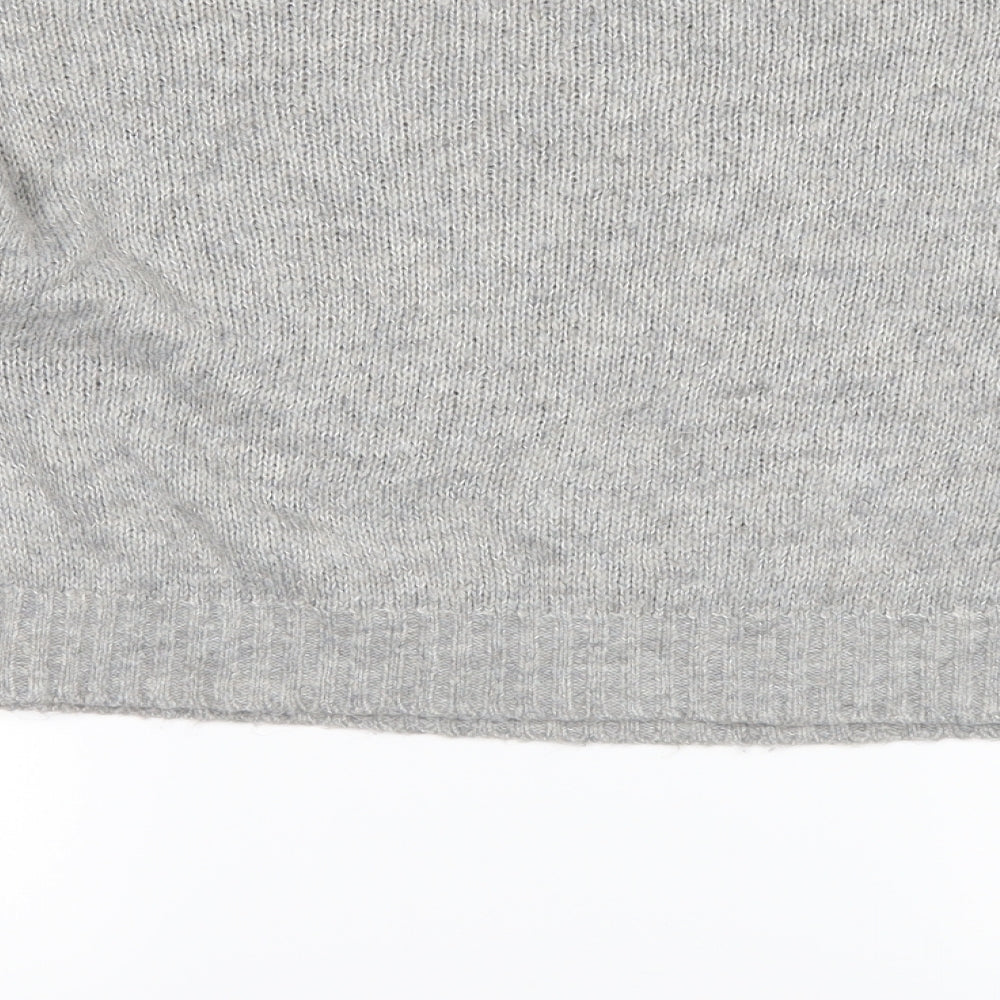 Brand and care label for H&M women’s grey jumper, size M