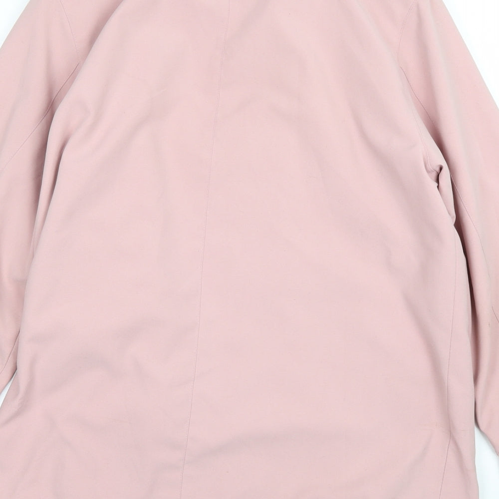 Brand and care label for Berkertex women’s pink overcoat coat, size UK 12
