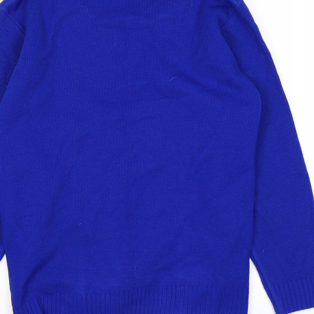 Brand and care label for Lady Ice women’s blue jumper, size M