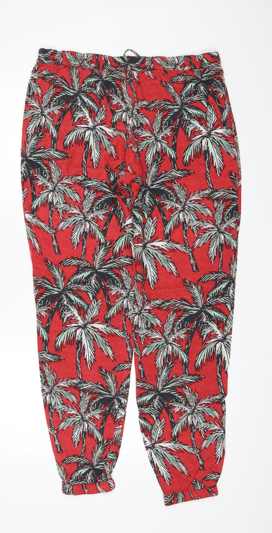 Mng Womens Red Floral Trousers Size M L28 in