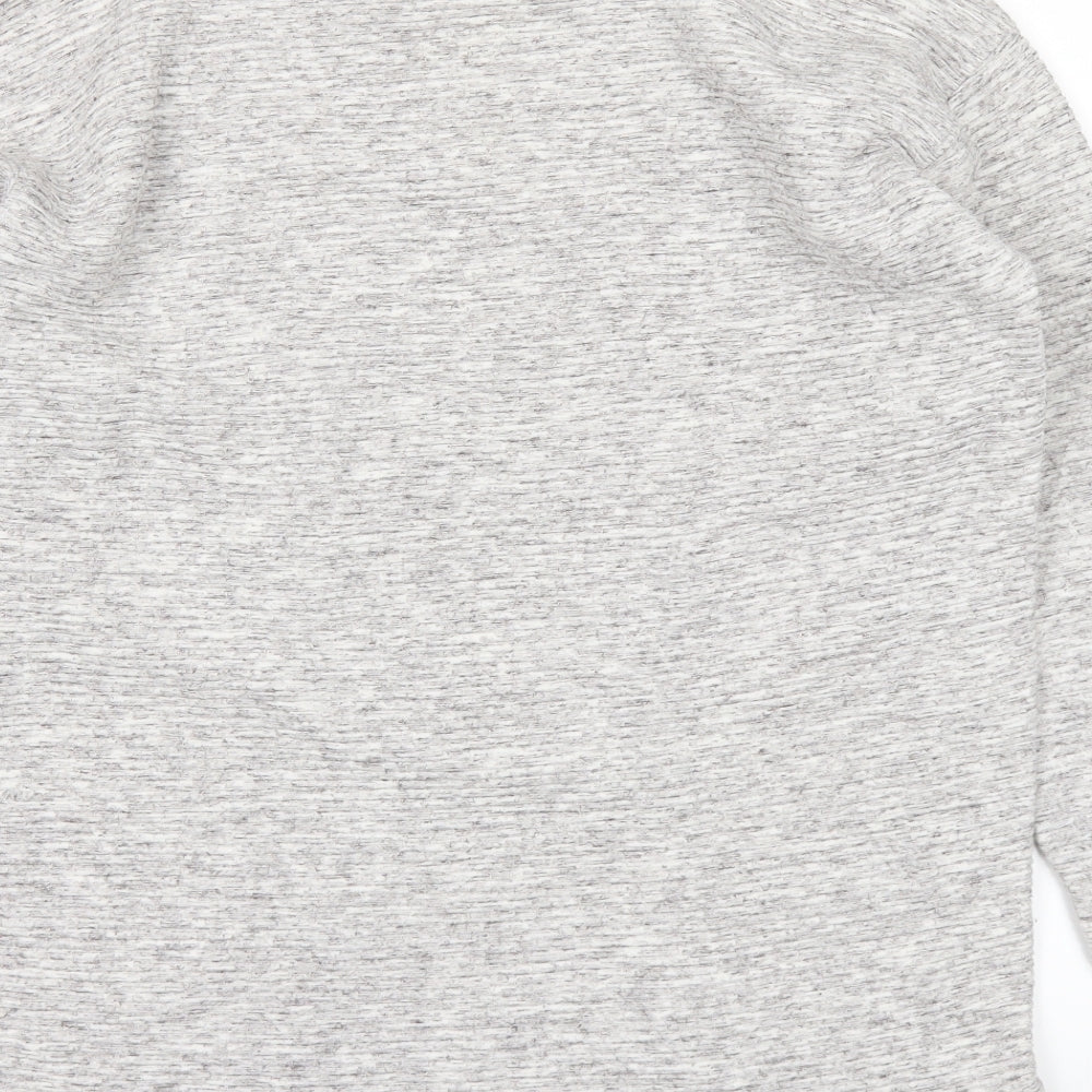 Brand and care label for New Look women’s grey jumper, size UK 10