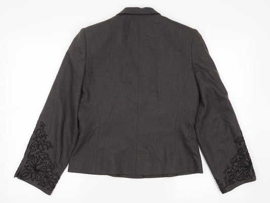 Minuet Womens Grey Jacket Blazer Size 10