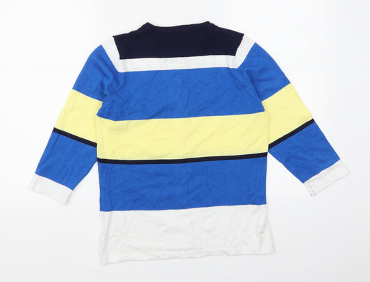 Text Womens Multicoloured Striped Cape Jumper Size S