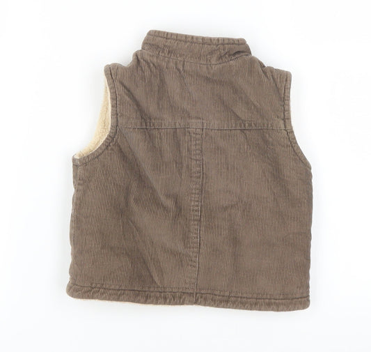 Adams Boys Brown Corduroy Gilet Jacket Size 6-9 Months