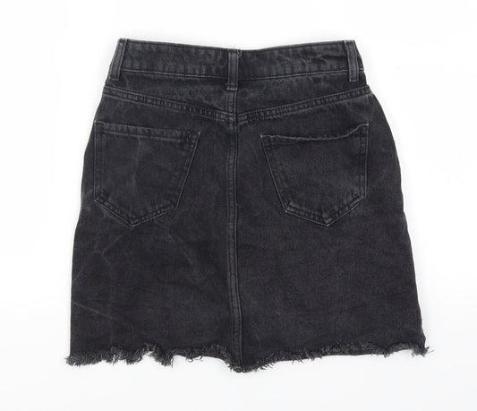 New Look Womens Grey Denim A-Line Skirt Size 6
