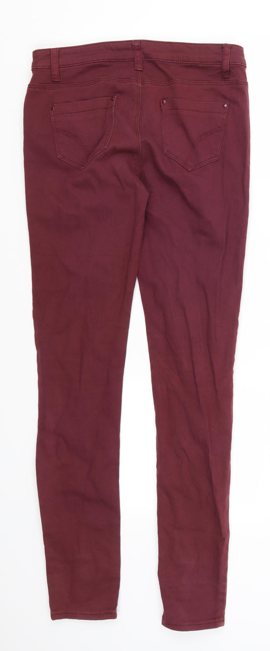 Denim Co Womens Red Denim Skinny Jeans Size 10 L30 in