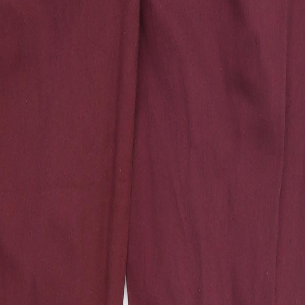Brand and care label for Denim Co women’s red denim skinny jeans, size UK 10, 30-inch leg