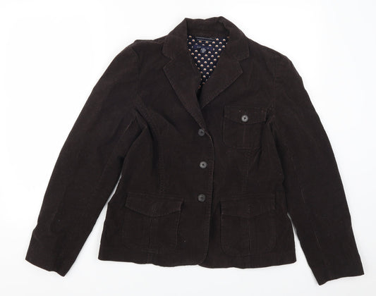Lands End Womens Brown Corduroy Jacket Suit Jacket Size 10