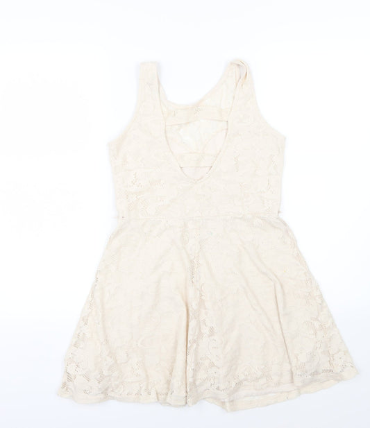 Internacionale Womens Beige Skater Dress Size 10