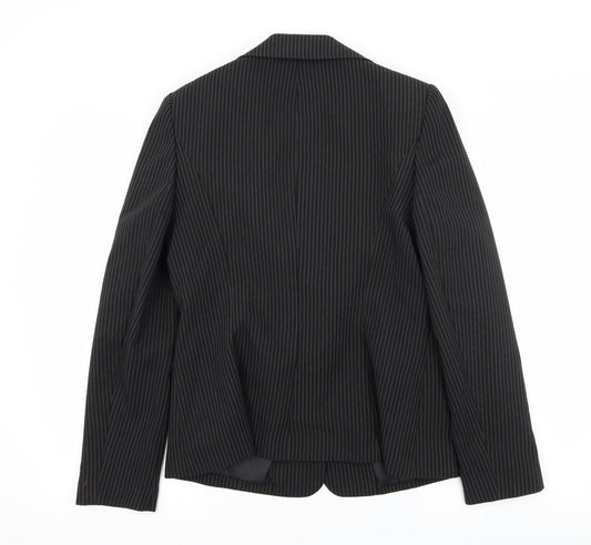 Papaya Womens Black Striped Jacket Suit Jacket Size 12