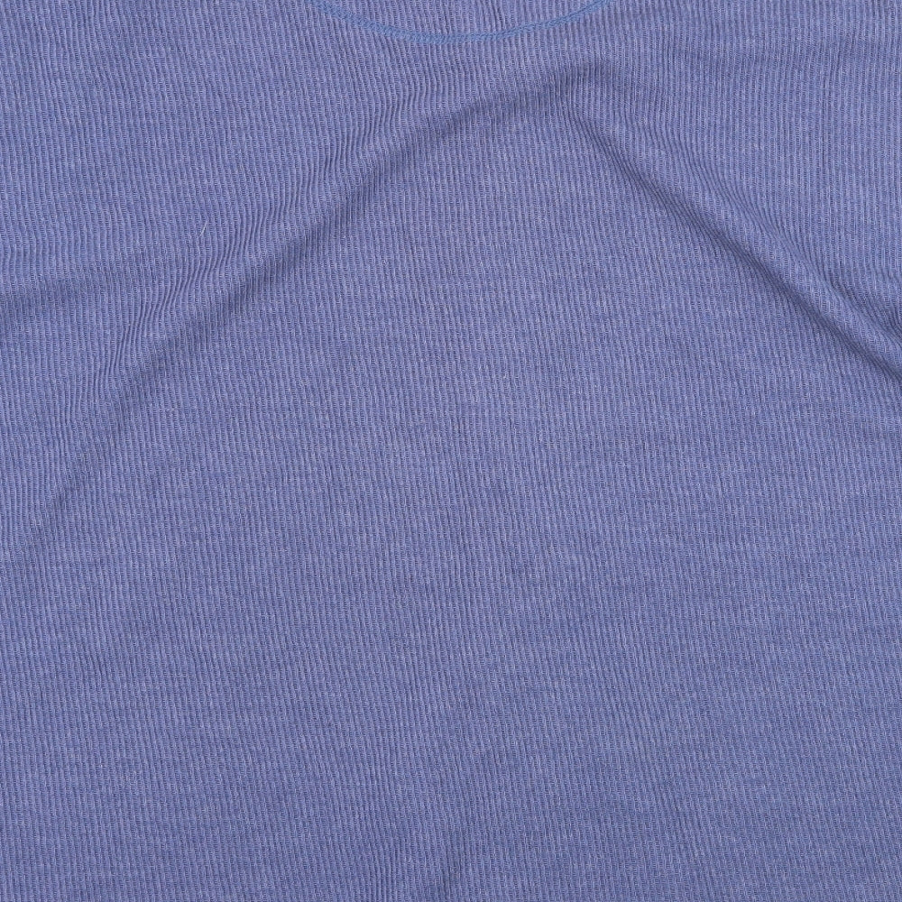 Utility Womens Blue Jersey Jersey Blouse Size M