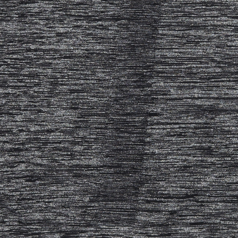 Brand and care label for Next women’s black striped jersey pullover sweatshirt, size UK 12