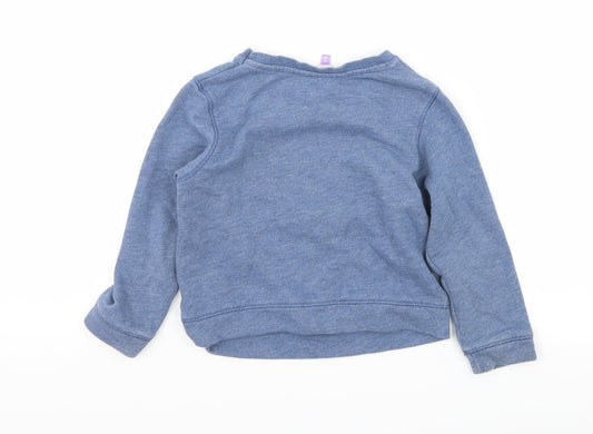 John Lewis Girls Blue Jersey Pullover Sweatshirt Size 2 Years - Love heart