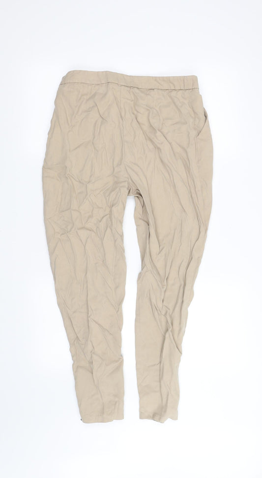 m&s Womens Beige Trousers Size 10 L27 in