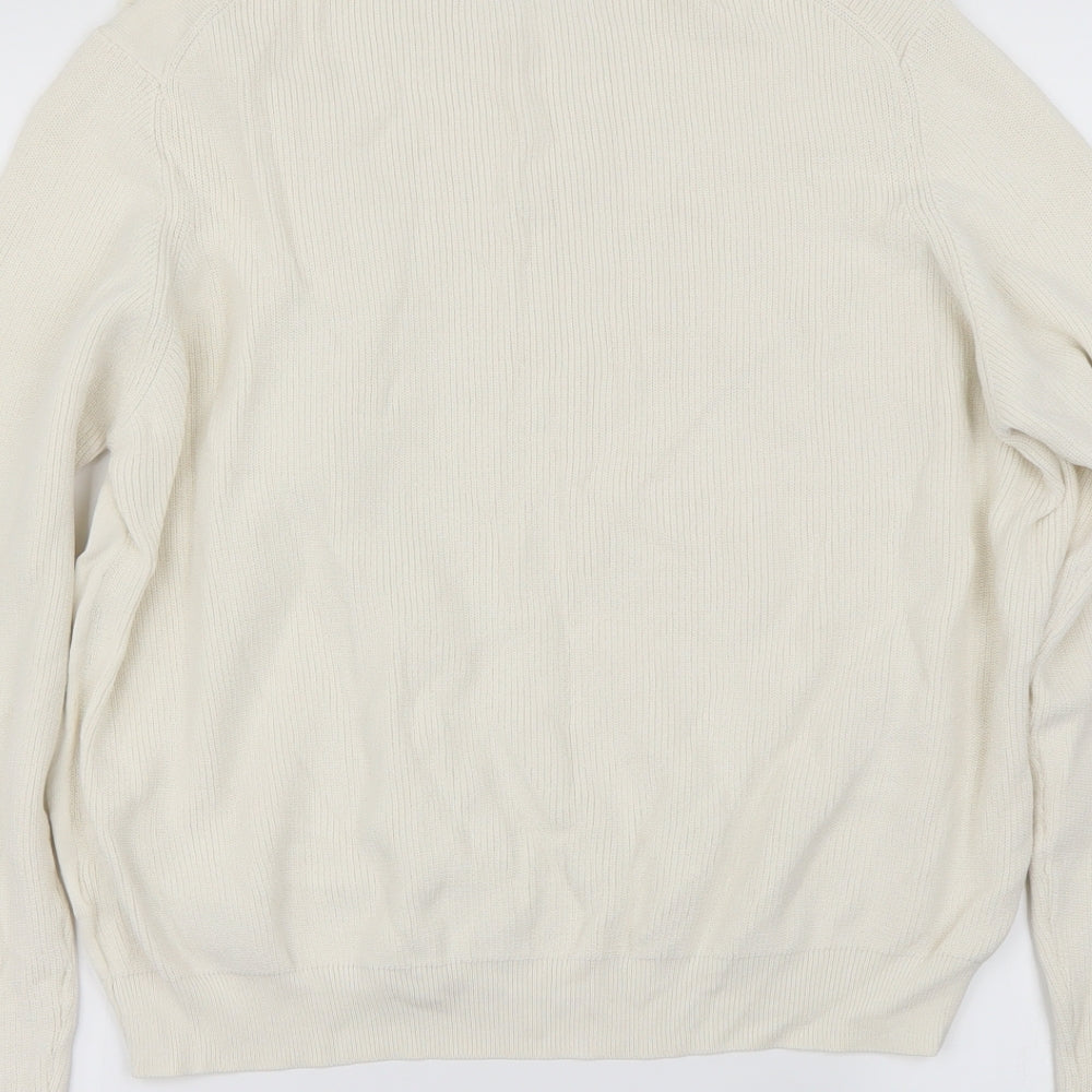 Brand and care label for Marks & Spencer women’s ivory jumper, size UK 18