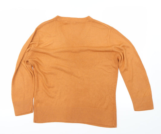 M&Co Womens Orange Pullover Jumper Size M