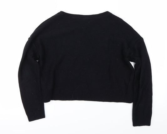 H&M Womens Black Pullover Jumper Size 10