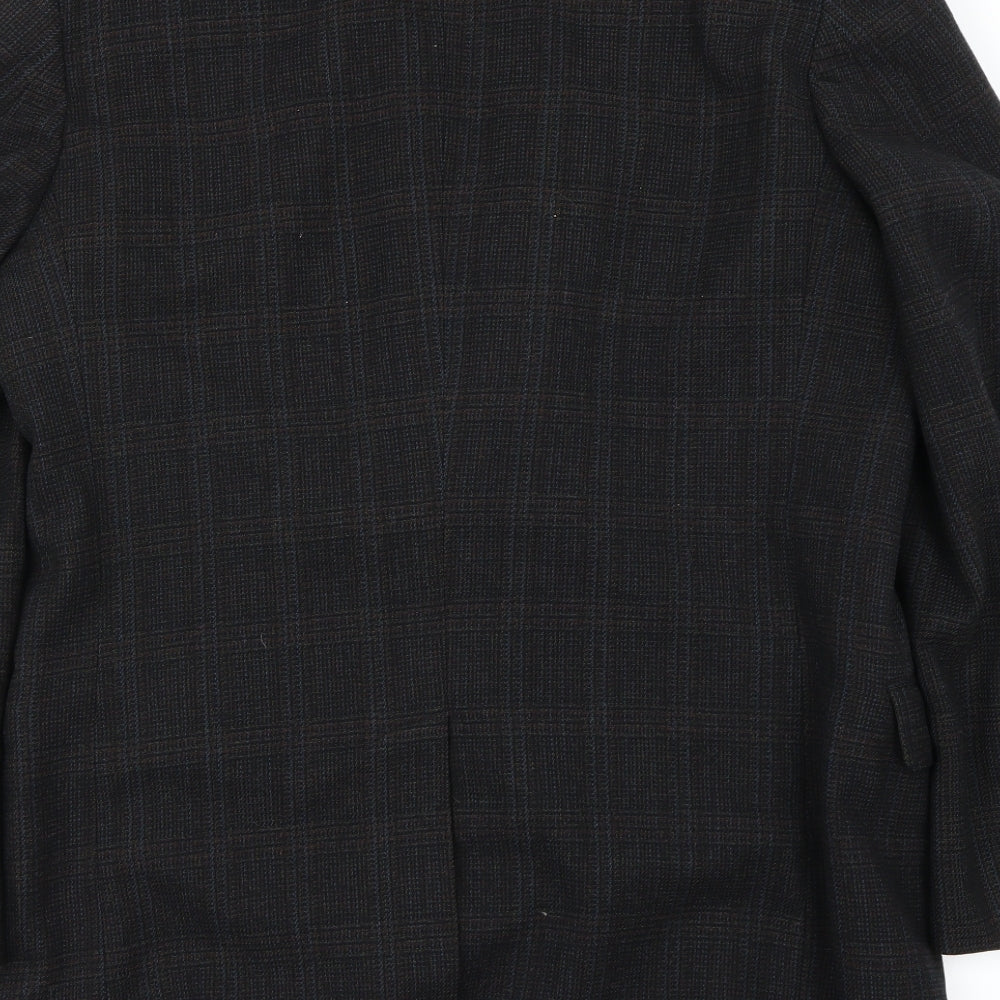 Brand and care label for Preworn men’s brown jacket blazer, size 34