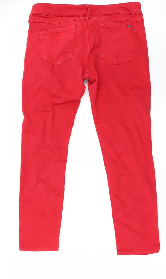 Mango Womens Red Straight Jeans Size 32 in L26 in