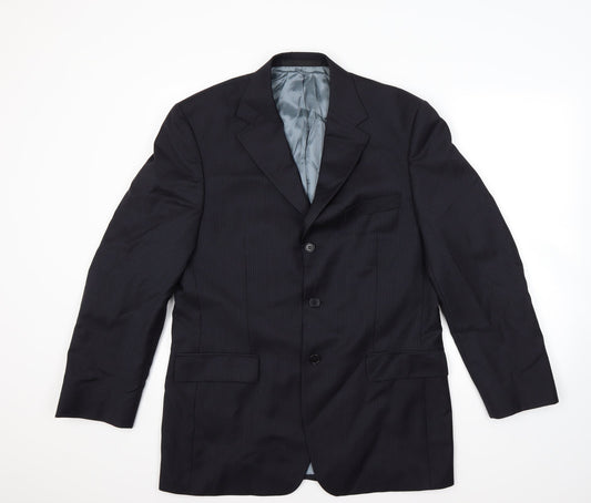 Marks and Spencer Mens Blue Striped Jacket Blazer Size 40